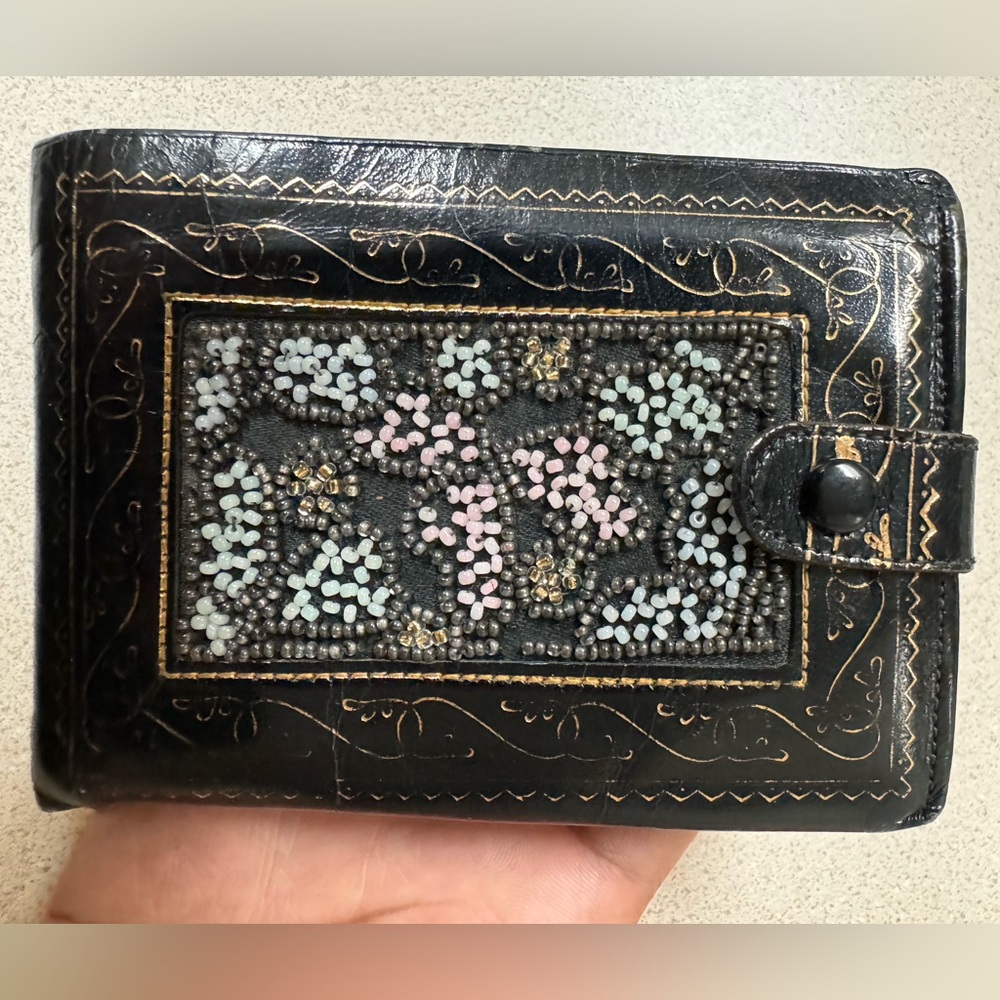 Vintage Daniel De Paris Beaded Wallet Coin /Cards Purse